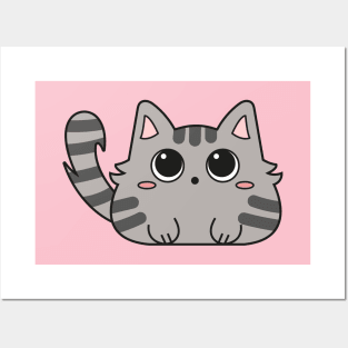 Cute grey tabby kitten Posters and Art